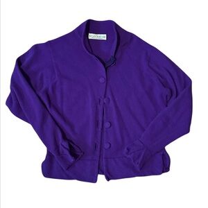 Belinda Robertson Purple Fabric round button side & wrist slits Cardigan Sweater